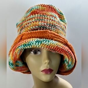 NWT Versatile Embossed Crochet Fedora With An Adjustable Drawstring.